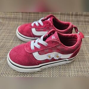 Vans Kids Red and White Sneakers
